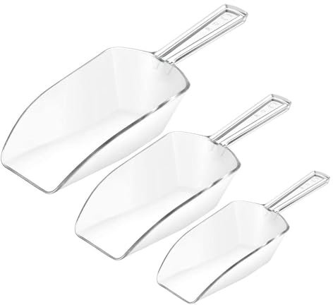 Generic Plastic Ice Scoop Set, 3 Pcs Food Sweet Scoops, Kitchen Bar Flour Candy Coffee Beans Sweet Feed Pet Food Scooper Shovel
