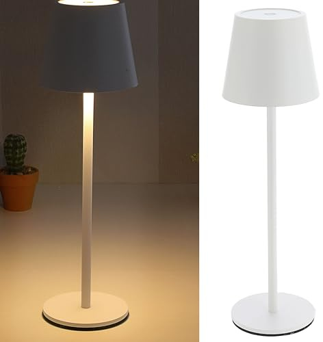 Cepewa Lámpara de mesa táctil, 3 tonos blancos, 11 x 37 cm, 65 lúmenes, 56 ledes, carga USB