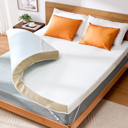 PERLECARE Topper 90x200cm - Viskoelastischen Matratzentopper 7,5 cm Höhe, H3&H2 Härtegrade Matratzenauflage mit Bambus Bezug, Öko-TEX® Zertifiziert Gel Schaum Topper für Boxspringbett und Schlafsofa