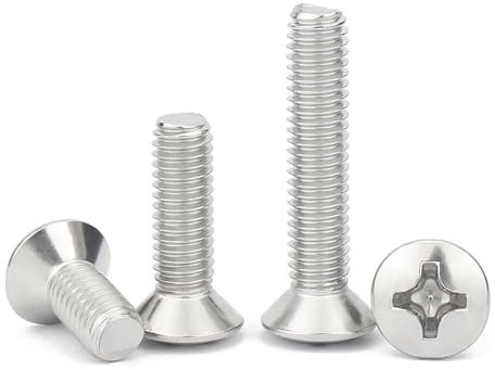 Wildeep 10/50pcs M3 M4 Length 5-45mm GB820 DIN966 A2-70 304 Stainless Steel Cross Phillips Raised Countersunk Head Half Oval Screw Bolt(25mm,(50pcs) M3)