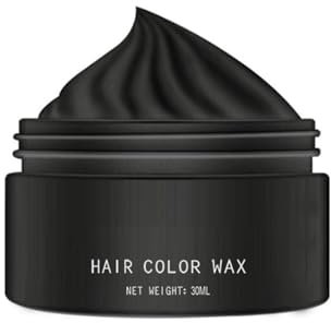 Braunes Haarfärbewachs, temporäres Haarfärbewachs für dunkles Haar, sofortiges Frisurwachs für Party-Cosplay, temporäre Frisur-Färbecreme für Männer und Frauen (schwarz, 30ml)