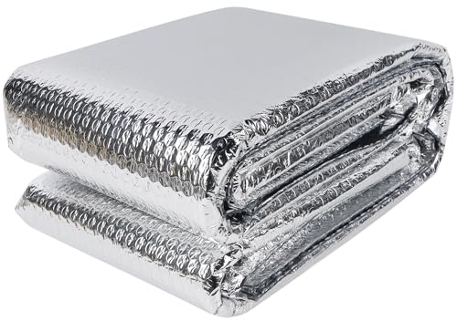 winemana Window Insulation Roll, 24IN x 20FT Reflective Heat Shield Bubble Film, Double-Sided Aluminum Foil Insulation, Weatherproof Garage Door Cover for Windows, RV, Basement, Winter & Summer