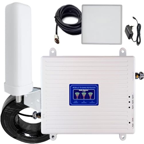 Repetidor de Señal Móvil, Amplificador de Cobertura 2G 3G 4G (Banda1/3/20 800/1800/2100mhz)