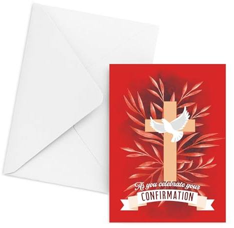 5x7 Confirmation Greeting Card - Jeremiah 29:11 Bible Message & More - Inspirational Catholic Cards with Envelope for Sending Blessings & Congratulations - Gift Scripture Cards For Kids