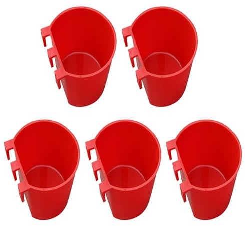 YTtkku Paquete de 5 comederos para pájaros, tazas de comida para aves de corral y pájaros, suministros para mascotas, equipo de alimentación de pollos, tazas para pájaros para jaulas