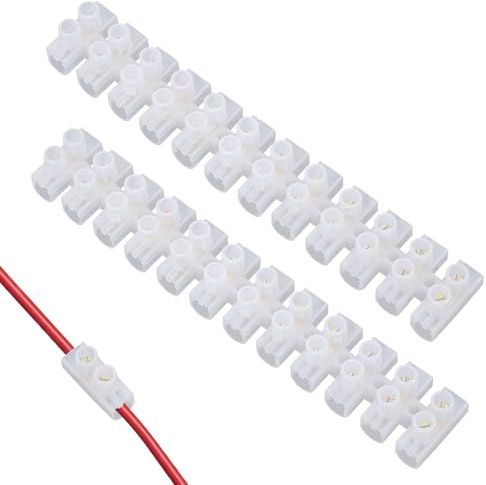 2pcs 30A Electrical Connector Blocks,White Terminal Block Strip,30 Amp 12 Way Barrier Block Strip,Electrical Terminal Connector Strips for Home,Commercial Industrial Use(White)