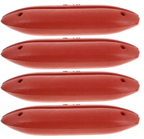 Toyvian Lot de 4 Bouées de Pêche en Mousse Eva Rouge Foncé, Flottants Ovales Rigides 36x56x181 Mm, Balises de Balisage pour Filets et Cordes, Bouées d'ancrage Résistantes Eau