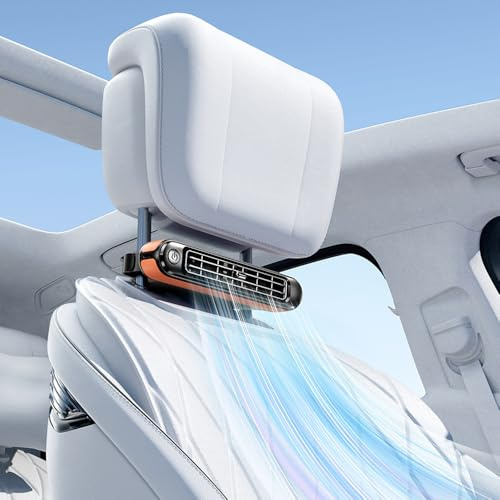 Ventilador para Asiento de Automóvil, 3 Niveles de Velocidad Ajustables | Viento Potente y Bajo Ruido, 4500 RPM Turbina de Aire Potente, con Cable de 1,5 m, Compatible con SUV, Camiones, Auto