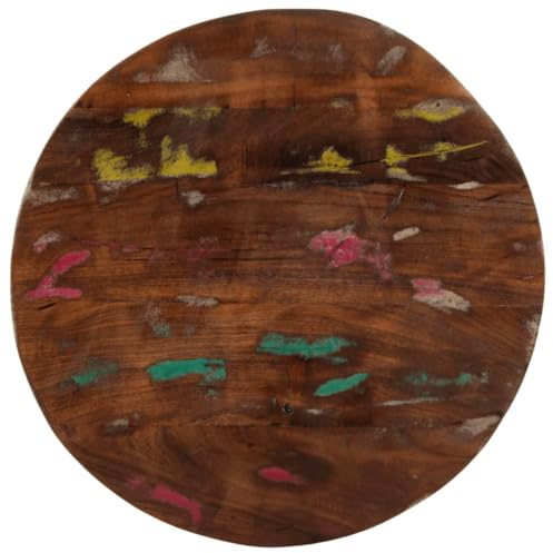 QJBSAVVA Tablero redondo de madera maciza de 50 cm, madera maciza rústica, 50 x 2,5 cm, de madera maciza reciclada para mesa de comedor, mesa auxiliar y gastronomía, cada pieza es única