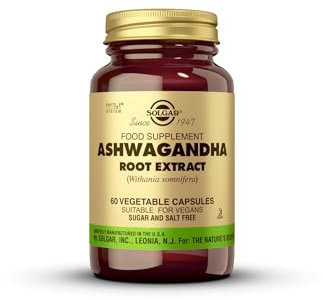 Solgar – Ashwagandha – Relajación física y mental - Estado de ánimo tranquilo y relajado - Antioxidante natural - 60 cápsulas vegetales ​