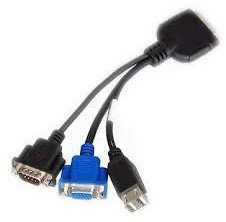 Supermicro KVM/SUVI Cable para Video, Teclado y ratón (kvm) 0,115 m, Negro - Switch KVM (0,115 m, USB, USB, VGA, Negro, RS-232)