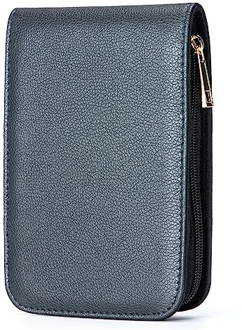Lanxivi Füllfederhalter Roller Pen Schwarz PU Leder Etui für 12 Stifte