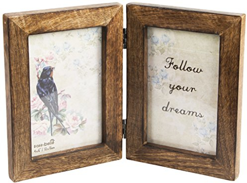Sass & Belle Double Dark Brown Wood Photo Frame