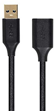 Monoprice USB 3.0 Premium Extension Cable - Type-A Male to Type-A Female, Braided Nylon Jacket, 3 Feet, Black