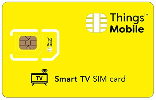 Tarjeta SIM para Smart TV/TELEVISIÓN Inteligente - Things Mobile - Cobertura Global, Red multioperador GSM/2G/3G/4G, sin costes fijos, sin vencimiento. 10€ de crédito Incluido