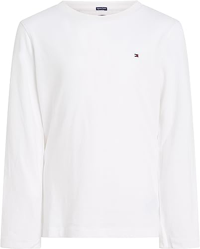 Tommy Hilfiger Bambino Maglietta Maniche Lunghe Basic, Bianco (Bright White), 14 Anni
