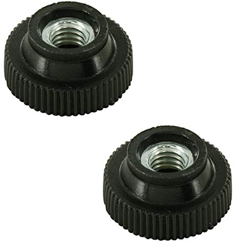 2x ECROU MOLETE PLASTIQUE INSERT ACIER M4 M5 M6 MOLETTE ROULETTE SERRAGE RAPIDE FILETE NOIR (Diamètre M5)