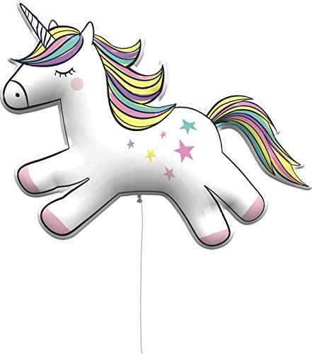 Procos 92444 - Palloncino a Forma di Unicorno, 96 cm, Motivo: Unicorno, Elio, Palloncino, Compleanno, Decorazione, Regalo