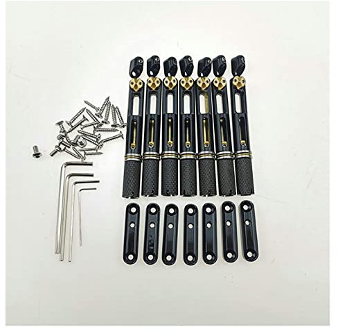 Gitarrenbrücke Kopflose Fächerförmige 6, 7, 8, 9 Saiten E-Gitarre Single Fixed Brass Fan Bridge Gitarrensteg System Set (Color : BK 7 Strings)
