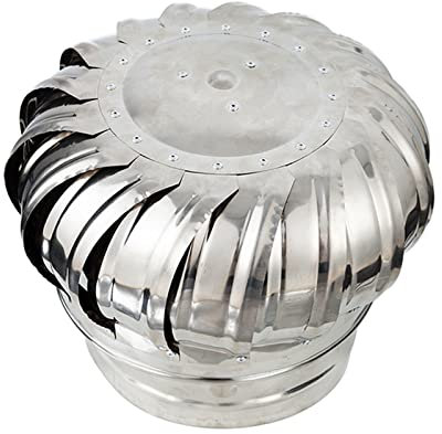 SHUDONGDEN Chimenea Giratorio Capucha,Sombrero Extractor Tapa De Ventilación De Techo, Ventilador De Turbina, Tapa De Campana De Chimenea Giratoria De Acero Inoxidable,350mm/13.77in