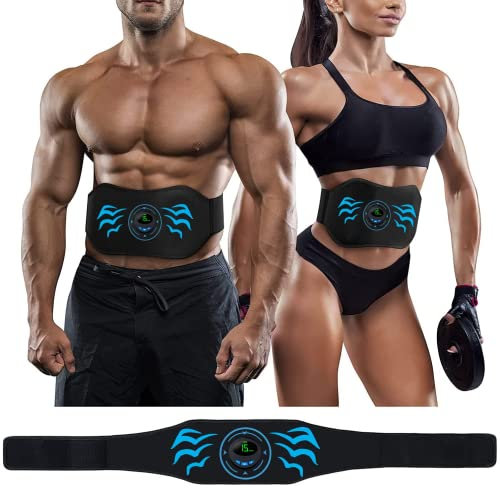 WARDBES EMS Trainingsgerät, EMS Muskelstimulator, EMS Bauchmuskeltrainer, Bauchmuskeltrainer mit EMS-Technologie, Effektiver Bauchmuskel-Gürtel für Männer und Frauenlstimulator für Männer und Frauen