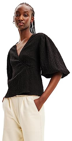 Desigual Camicia da Donna Loira Blouse, Nero, XL