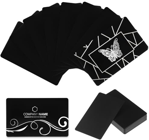 Visitenkarten aus Metall, eloxiert, 0,8 mm dick, Aluminium, 8,6 x 5,3 cm, bedruckbare Metall-Visitenkarte für individuelles Muster (100 Stück)