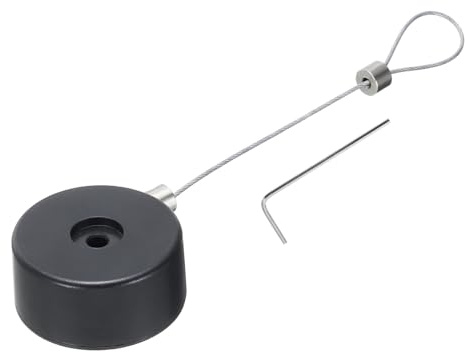 QUARKZMAN Cavo Sicurezza Retrattile Blocco, Blocco Sicurezza Distanza, Corda Anti-Smarrimento Distanza Adesivo Doppia Faccia Tv, Dvd, Tazza 1Set Nero 35,43
