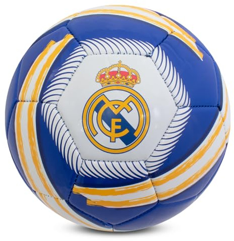 Hy-Pro Ballon de Football sous Licence Officielle Real Madrid CF Cyclone – Taille 5, entraînement, Match, Marchandise, Collection pour Enfants et Adultes, Bleu