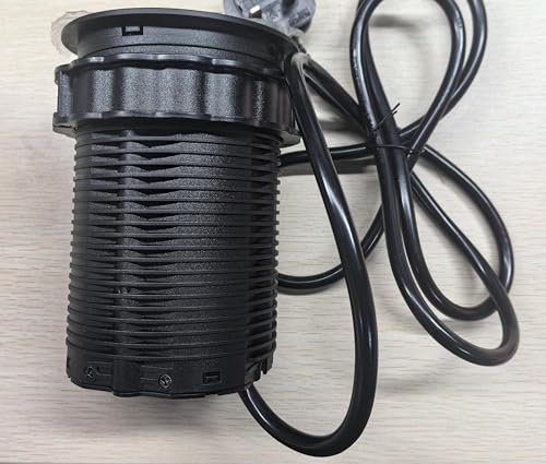 Regleta Enchufes Retractil USB C PD 75W con 15W de Carga Inalámbrica, Regleta 4 Enchufes Empotrable Mesa, Toma de Mesa 4 USB, Toma Empotrable Escritorio para Oficia, Casa, Cable de 1,8 m, Negro