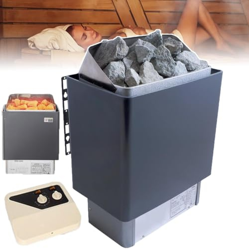 Elektrisk bastuugn, 3-9 kW basturumsutrustning, med extern styrenhet, tidskontroll 0-3 timmar, temperaturjustering 0-110 °C, 220 V/380 V for hemmabruk och kommersiellt bruk(380V,3KW)