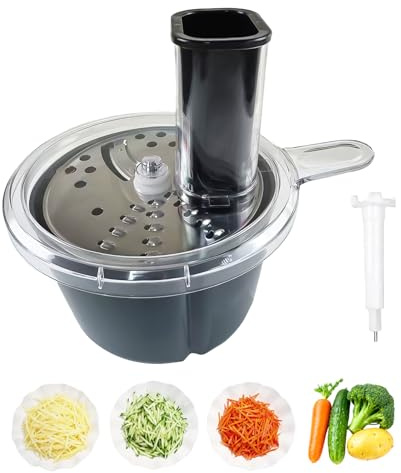 Gemüseschneider für TM5 TM6, Edelstahl-Abs Gemüsereibe Zucchini Spaghetti Schneider Effiziente Gemüseverarbeitung küchenmaschine Zubehör Küchenreibe Maschinenzubehör für Verschiedene Gemüsesorten