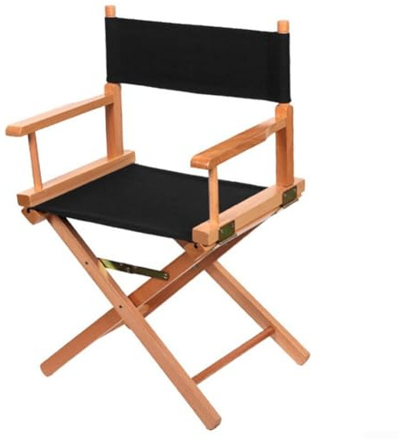 Set di 10 coprisedia da regista, in tela nera, kit per sedile e schienale, per sedie casual, pieghevoli, per trucco, casa, giardino, interni ed esterni, accessori (nero)