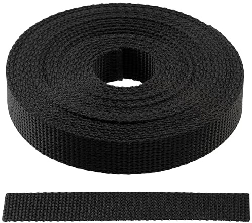AERZETIX – Cinta de poliamida color negro 4 metros | ancho 15 mm | para costura, bricolaje y manualidades