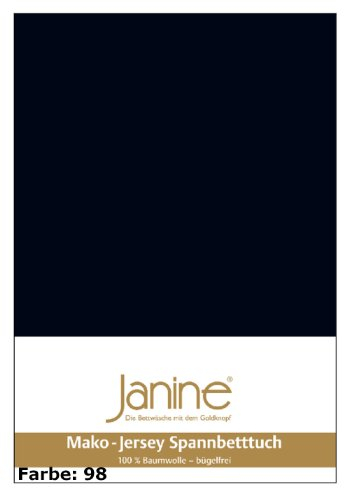 Janine Mako Jersey Spannbettlaken in 36 Farben 150x200 in schwarz