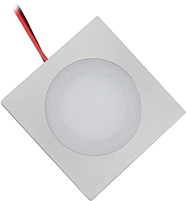 VBLED® LED Einbaustrahler Einbauleuchte eckig extra flach Aluminium warm-weiß 0,9W Dimmbar 12VDC IP67 wasserdicht