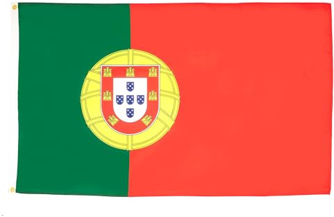 AZ FLAG - Drapeau Portugal - 250x150 cm - Grand Drapeau Portugais 100% Polyester Avec Oeillets Métalliques Intégrés - Pavillon 300 g