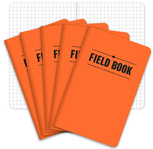 Field Notebook/Pocket Journal - 3.5x5.5 - Orange - Graph Memo Book - Pack of 5
