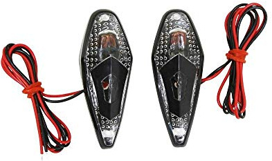 PAIRE DE CLIGNOTANT SCOOTER GOUTTE D'EAU WING NOIR TRANSPARENT AVEC AMPOULE ORANGE MOTO MOBYLETTE TUNNING COMPETITION ECLAIRAGE LATERAL AVANT DROIT GAUCHE CABOCHON PLASTIQUE AUTOCOLLANT