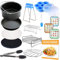 8 inch General Air Fryer Accessories 11 pcs with Recipe Cookbook, Compatible for over 4.2 litre Air Fryers, Philips, COSORI, Tower Airfryer, Deluxe Deep Fryer Accessories Set of 12