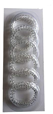 Premium Spiral Hair Ties – No-Damage Coil Hair Bands for Sleek Ponytails – Waterproof, Tangle-Free, Telephone Cord Bobbles – Ideal for Women, Girls & Kids – All Hair Types (Clear)