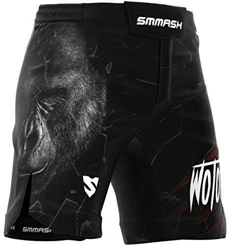 SMMASH Wotore Ultralätt Shorts MMA Herr, Kampsport Byxor, Brottning UFC, Exceptionell Rörelsefrihet, BJJ, Krav Maga, Andas och Lätt, Antibakteriellt Material, Tillverkad i EU (L)