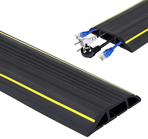 Protezione per Cavi da Pavimento, Copertura Flessibile in PVC da 5 m, 3 Canali di Cavo, per Pavimento