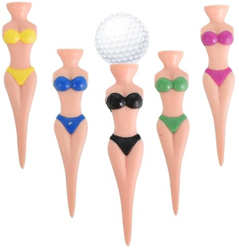 DEARBAG Lustige Golf Tees Dame Mädchen 76 mm/ 3 Zoll Golf Tees Kunststoff Golf Tees Haus Bikini Golf Tees Damen Golf Tees für Golftraining Golf Zubehör (5 Stücke)