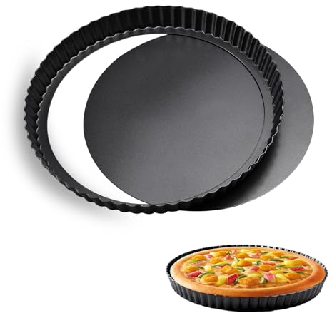 Molde Para Tarta 8cm, Molde Quiche Con Base De ElevacióN, Moldes Para Pan Base ExtraíBle, Seguro Molde Tarta, Moldes Para Tartas, Molde Para Quiche Y Tarta Con, Para Quiche, Tarta,(8cm * 1, Negro)
