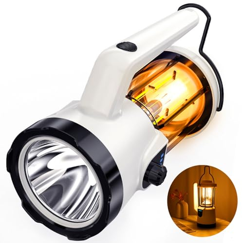 Lixada LED Campinglampe,IP64 Wasserdicht Aufladbar Camping Laterne, Eingebaute 3600mAh Akku, 3 Lichtmodi Taschenlampe für Abenteuer, Wandern, Angeln, SOS, Ausfälle,Notfälle