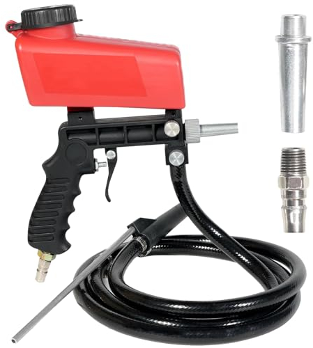 Pneumatischer Sandstrahler, Sandstrahlpistole Pneumatischer Sandstrahlgerät Tragbarer Sandstrahl-Poliermaschine mit düse Handluft Sandstrahlpistole für Remove Paint Stains Rust Clean Surfaces