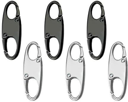 6 Pièces Zipper Clip Theft Deterrent, Clips de Fermeture éclair Antivol, pour Bagages, Sac à Dos, Sac à Main Fermé (Noir, Argent)