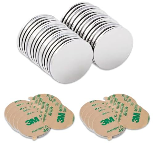 SIRLOMU 30 Pièces Aimants Néodyme Mini-Haftmagnete Ronds Auto-Adhésifs Aimants Puissants pour Tableau Blanc Réfrigérateur Bricolage (10x1,5 mm)