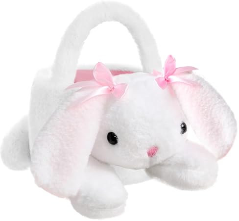 SilverChry Cestino per Caccia Alle Uova Coniglietto Pasquale, Cestino In Peluche Coniglietto, Cestino In Peluche Pasquale Coniglio3D, Cestino per Uova Pasqua Pelose, Cestino per Uova Pasqua (coniglio)